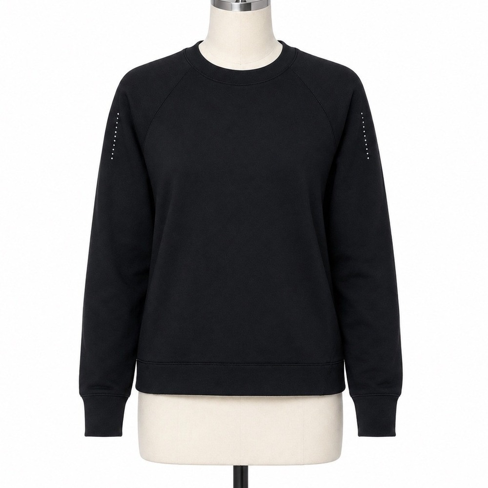 Sweaty Betty Crew Neck Sweatshirt Women's XL Black Cinch Back
